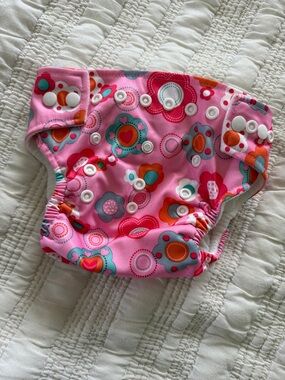 Baby Land Adjustable Pink Floral Reusable Baby Cloth Diaper Cover